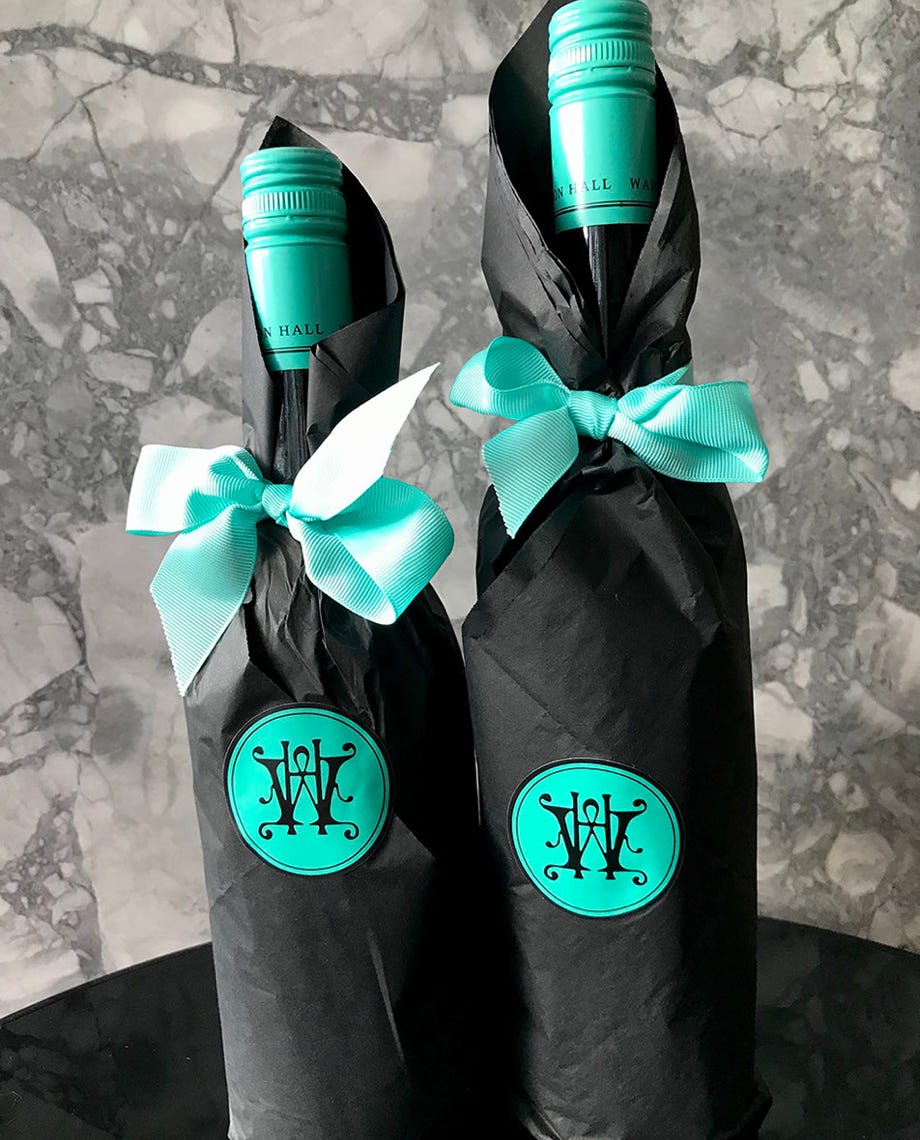 Waterton Hall estate - branded wrapped wine bottles ready for sale at our yearly Pop-Up Cellar Door