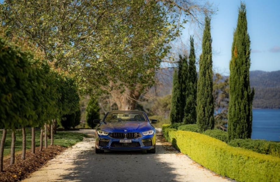 Waterton Hall estate - crusing up the driveway with a BMW